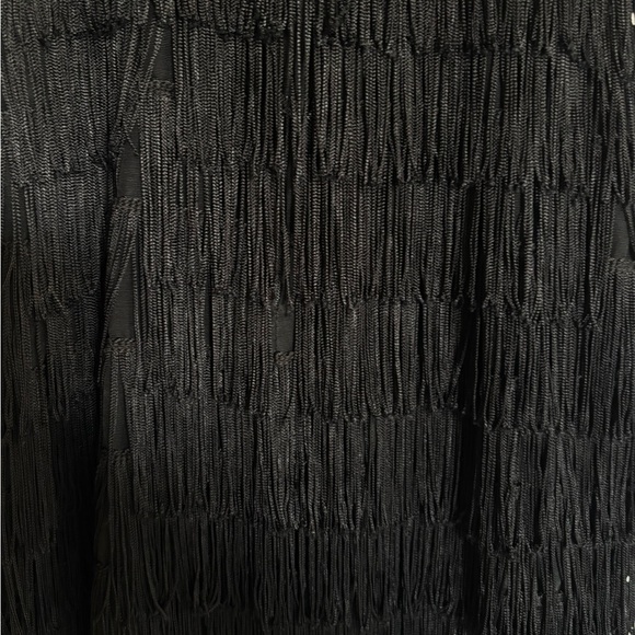 Robert Tate Black Fringe Flapper Dress Size 7/8 Gatsby 1920s Party Costume - Picture 7 of 8